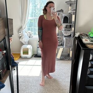 Burnt orange bodycon maxi/midi dress